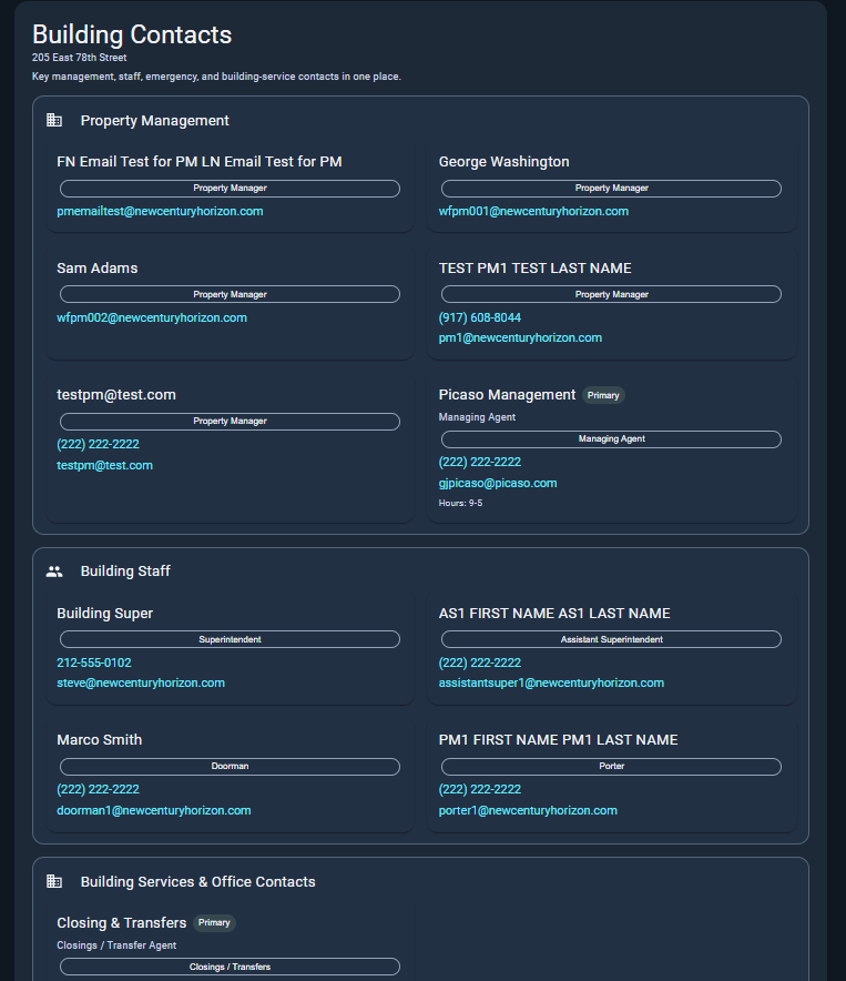 Resident Contacts